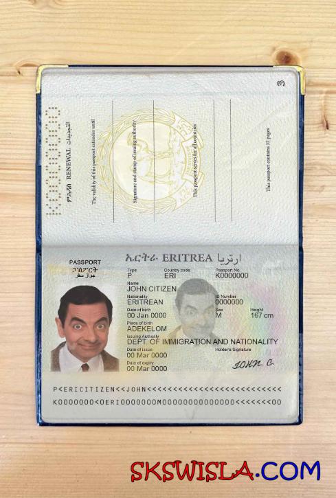 Erytrea zdjęcie do paszportu pliki PSD, skan i fotografowany obraz